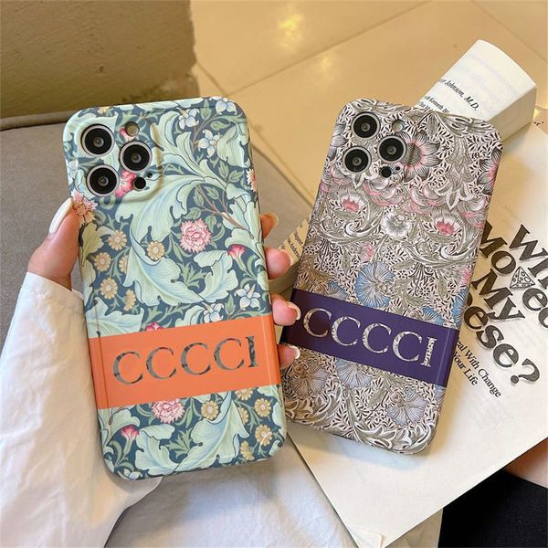 Designer Phone Cases For Iphone 14 Pro Max 13 Mini 12 11 Set Max Plus XS XR PU Luxury Shockproof Casual Style Chrysanthemum 22110708CZ