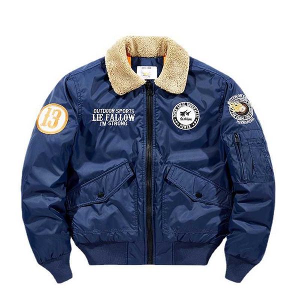 fleece air force m1 blows up pssenger's flight pride suit lbeled mn's tissue plus thick cotton fur neck coat, Black
fleece air force m1 blows up pssenger's flight pride suit lbeled mn's tissue plus thick cotton fur neck coat, Black