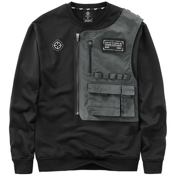 men's fashion techwear hoodies hi street mechanical tactical pullover sweatshirts personality cargo, Black
men's fashion techwear hoodies hi street mechanical tactical pullover sweatshirts personality cargo, Black