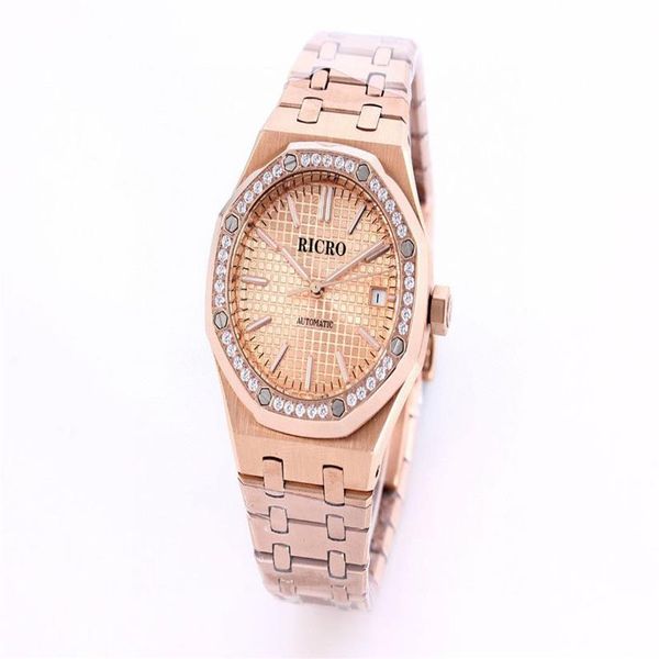 ladies mechanical watch 37mm size 316 fine steel drill ring mechanical movement classic three pin automatic calendar249c, Slivery;brown
ladies mechanical watch 37mm size 316 fine steel drill ring mechanical movement classic three pin automatic calendar249c, Slivery;brown