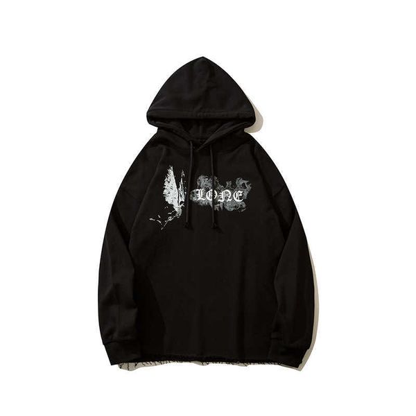 men's hoody vlo one fashion designer hem high street loose teenage couple pullover hooded casual commuting terry sweater hoodies cotton, Black
men's hoody vlo one fashion designer hem high street loose teenage couple pullover hooded casual commuting terry sweater hoodies cotton, Black