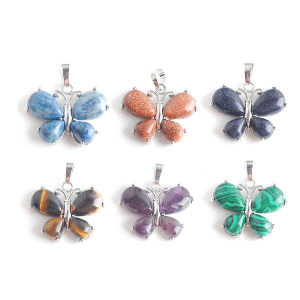 natural turquoise lapis pendant ethnic style crystal butterfly stone inlaid animal bead luxury jewelry gift be901, Silver
natural turquoise lapis pendant ethnic style crystal butterfly stone inlaid animal bead luxury jewelry gift be901, Silver
