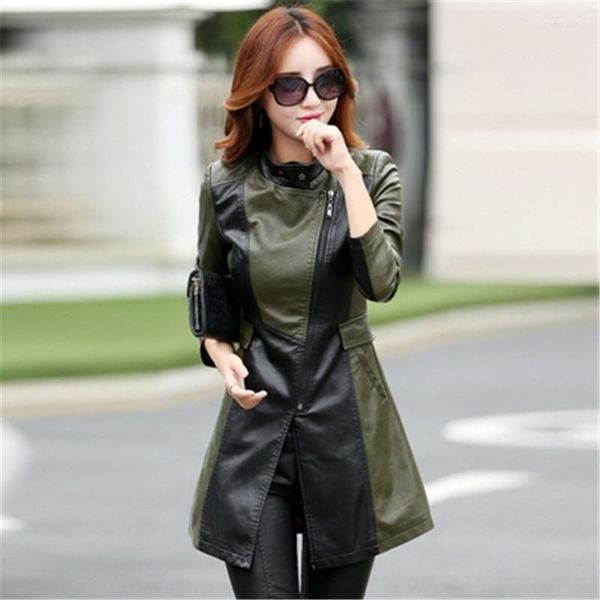 women's fur women's leather autumn winter coat jacket women fashion slim patchwork long female pu motorcycle outerwear p135, Black
women's fur women's leather autumn winter coat jacket women fashion slim patchwork long female pu motorcycle outerwear p135, Black