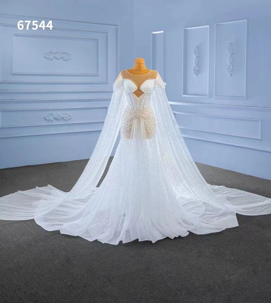 bridal wedding dress handmade beading elegant show thin show high fish tail one shoulder heavy customization sm67544, White
bridal wedding dress handmade beading elegant show thin show high fish tail one shoulder heavy customization sm67544, White