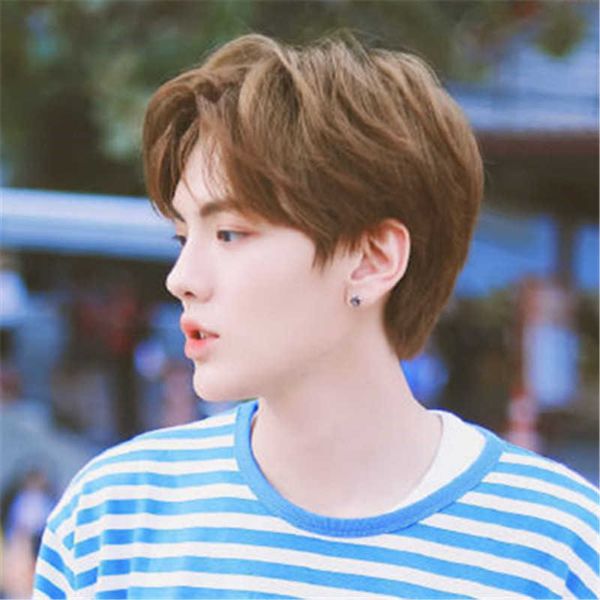 hair lace wigs men's medium split short straight hair high temperature silk fashion wig head cover good thing planting grass, Black
hair lace wigs men's medium split short straight hair high temperature silk fashion wig head cover good thing planting grass, Black
