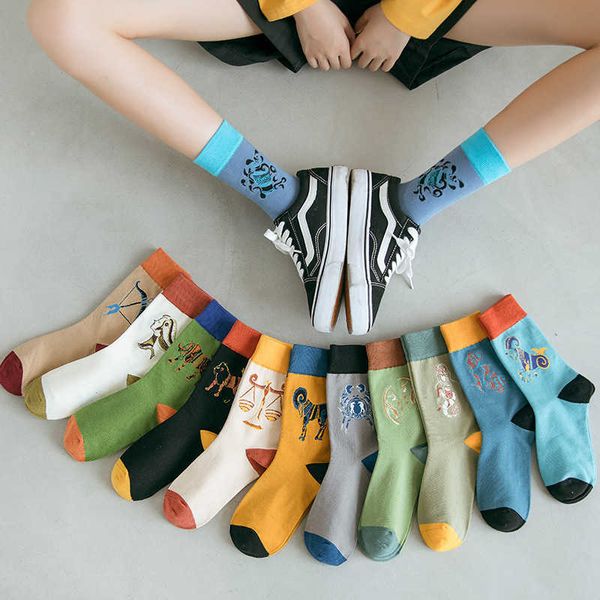 socks hosiery 12 constellation painting style crew socks women streetwear skateboard sport cycling designer socks cotton size 36-43 t221102, Black;white
socks hosiery 12 constellation painting style crew socks women streetwear skateboard sport cycling designer socks cotton size 36-43 t221102, Black;white