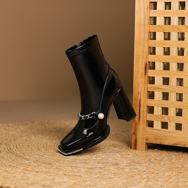winter knee short boots women designer square toes block high heel shoes patent leather suede leatherparty wedding fashion luxury platform l, Black
winter knee short boots women designer square toes block high heel shoes patent leather suede leatherparty wedding fashion luxury platform l, Black