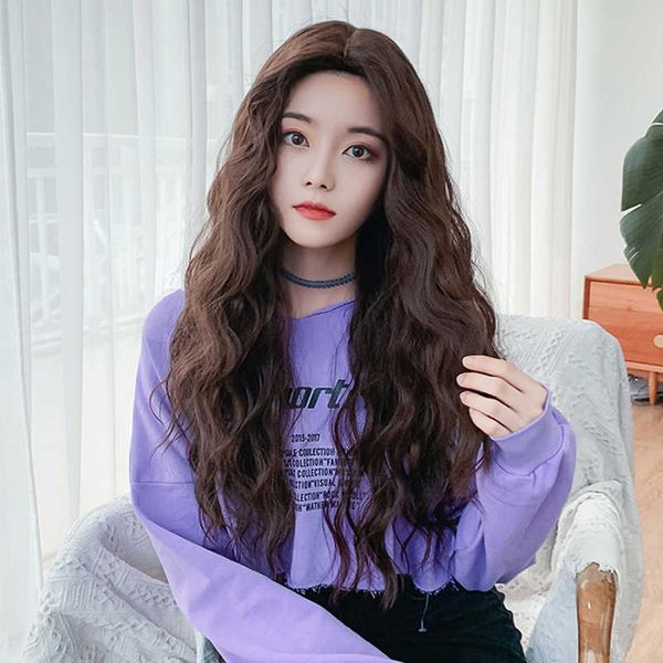 hair lace wigs wig female curly net red wool roll split corn long hair natural ffy chemical fiber head set, Black
hair lace wigs wig female curly net red wool roll split corn long hair natural ffy chemical fiber head set, Black