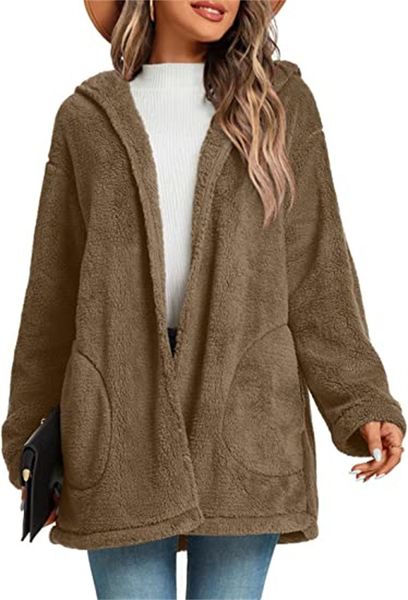 women's fur & faux fur fleece jacket fuzzy hooded casual coats cardigan sweaters with pokets, Black;brown
women's fur & faux fur fleece jacket fuzzy hooded casual coats cardigan sweaters with pokets, Black;brown
