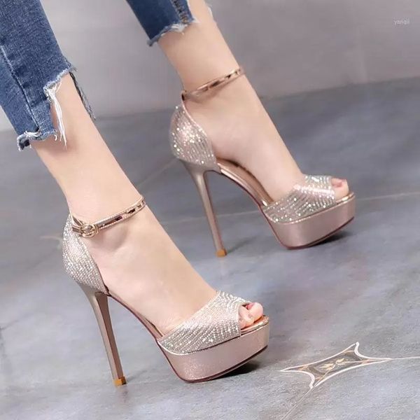sandals female all-match word buckle rhinestone high heels 12cm fish mouth waterproof platform women's shoes, Black
sandals female all-match word buckle rhinestone high heels 12cm fish mouth waterproof platform women's shoes, Black