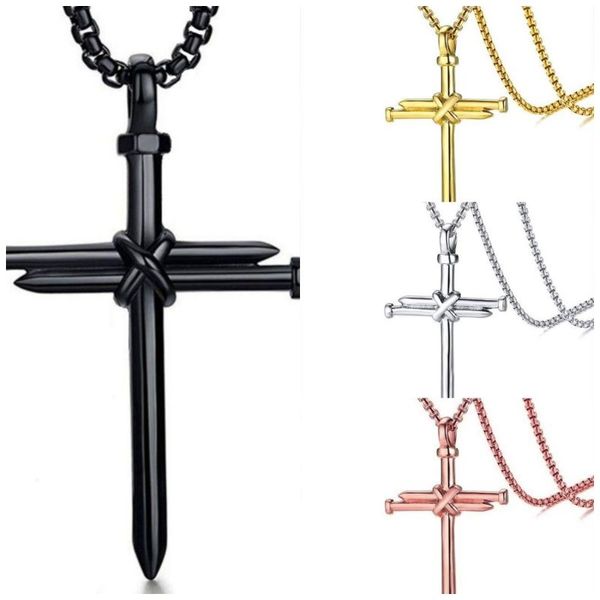 cross necklace for men stainless steel nail cross pendant necklaces with 24 inch chain jewelry gift, Silver
cross necklace for men stainless steel nail cross pendant necklaces with 24 inch chain jewelry gift, Silver