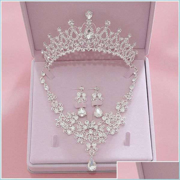 headpieces bling set crowns necklace earrings alloy crystal sequined bridal jewelry accessories wedding tiaras headpieces suit drop dh06o, Silver
headpieces bling set crowns necklace earrings alloy crystal sequined bridal jewelry accessories wedding tiaras headpieces suit drop dh06o, Silver