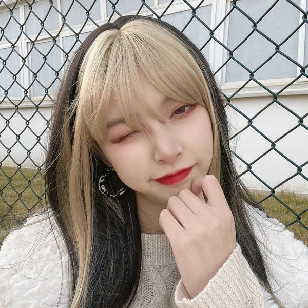hair lace wigs wig female long jenny same golden dyed cartoon bangs net red natural ffy ita fake hair, Black
hair lace wigs wig female long jenny same golden dyed cartoon bangs net red natural ffy ita fake hair, Black
