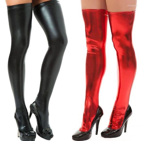 women socks style plus size latex stockings night club hosiery pole dance faux leather stay up thigh high, Black;white
women socks style plus size latex stockings night club hosiery pole dance faux leather stay up thigh high, Black;white