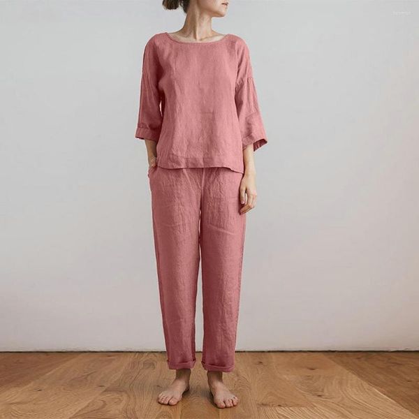 women's two piece pants vintage women blouse trousers suit straight loose set elastic waist warm 3/4 sleeve casual t-shirt, White
women's two piece pants vintage women blouse trousers suit straight loose set elastic waist warm 3/4 sleeve casual t-shirt, White