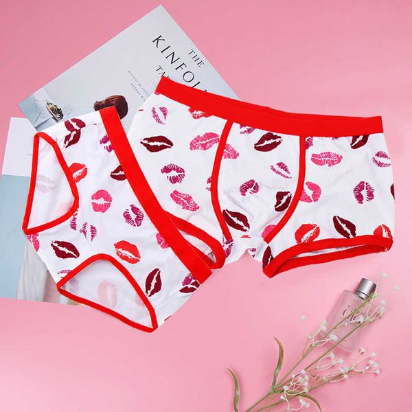 briefs panties 2pcs fashion couple panties set mens boxers shorts cotton funny kiss lips women's underwear love's underpants t2211, Red;black
briefs panties 2pcs fashion couple panties set mens boxers shorts cotton funny kiss lips women's underwear love's underpants t2211, Red;black