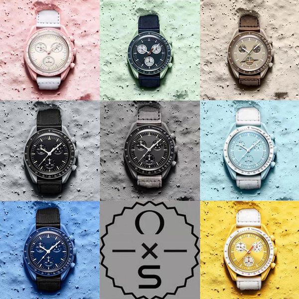 moonswatch bioceramic planet moon mens watches full function quarz chronograph watch mission to mercury 42mm nylon luxury watch earth wristw, Slivery;brown
moonswatch bioceramic planet moon mens watches full function quarz chronograph watch mission to mercury 42mm nylon luxury watch earth wristw, Slivery;brown