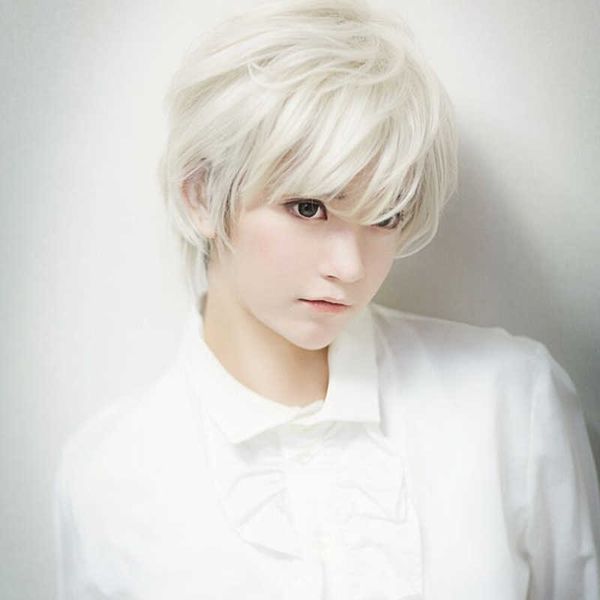 hair lace wigs wig men and women animation cos fake white texture short hair fashion handsome mechanism headgear, Black
hair lace wigs wig men and women animation cos fake white texture short hair fashion handsome mechanism headgear, Black