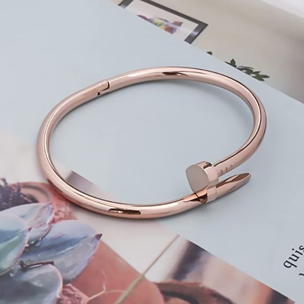 Fashion Nail Bracelet nail Bangle designer Charm Bracelets Chain 18K gold plated stainless steel for Women Girl Wedding Mother's Day Jewelry Women Cz brand jewellery