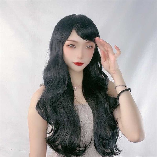 hair lace wigs chemical fibre wig for women long straight curly and large wavy hair with diagonal bangs, Black
hair lace wigs chemical fibre wig for women long straight curly and large wavy hair with diagonal bangs, Black