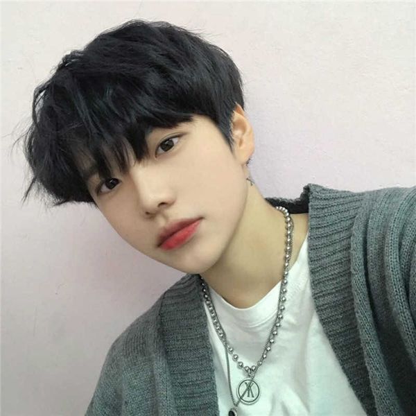 hair lace wigs men's korean version ffy bangs short straight hair handsome fashion wig headgear, Black
hair lace wigs men's korean version ffy bangs short straight hair handsome fashion wig headgear, Black