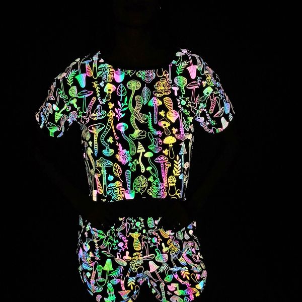 women's tracksuits mushroom colorful reflective women two piece set techwear crop and shorts hip hop gothic reflect light tracksuit clo, Gray
women's tracksuits mushroom colorful reflective women two piece set techwear crop and shorts hip hop gothic reflect light tracksuit clo, Gray