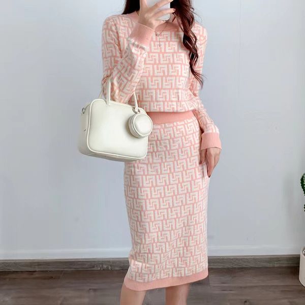 women two piece dress fashion designer dress onepiecedress suit spring and autumn knitting long sleeved sweater slim twopiece sets size sxl, White
women two piece dress fashion designer dress onepiecedress suit spring and autumn knitting long sleeved sweater slim twopiece sets size sxl, White