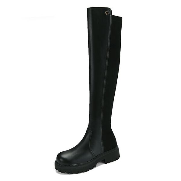 winter knee high boots women designer round toe low heels shoes genuine leather suede leatherparty wedding fashion luxury platform lady waro, Black
winter knee high boots women designer round toe low heels shoes genuine leather suede leatherparty wedding fashion luxury platform lady waro, Black