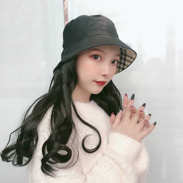 hair lace wigs female fisherman medium long big wave curly net red clavicle hair wig hat one style in spring and summer, Black
hair lace wigs female fisherman medium long big wave curly net red clavicle hair wig hat one style in spring and summer, Black