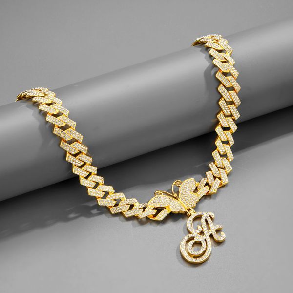 hip hop 26 letters butterfly clasp pendant necklace jewelry bling full zircon gold plated christmas gift, Silver
hip hop 26 letters butterfly clasp pendant necklace jewelry bling full zircon gold plated christmas gift, Silver