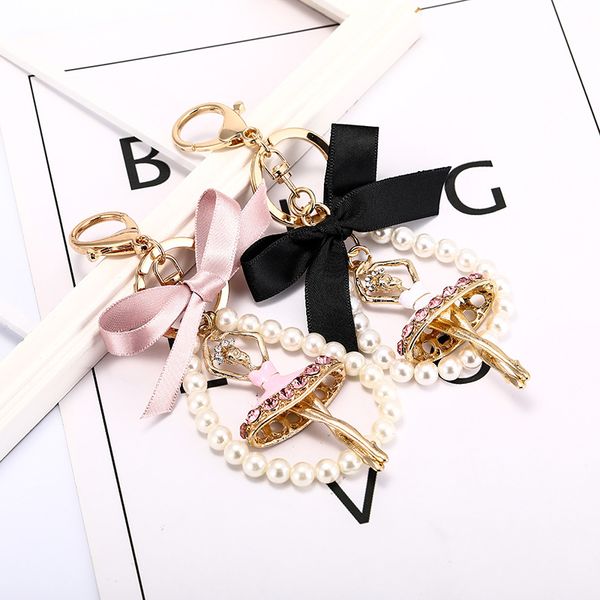 fashion korean cartoon ballet girl keychains ladies bowknot pearl keychains jewelry hanging bag pendant accessories, Silver
fashion korean cartoon ballet girl keychains ladies bowknot pearl keychains jewelry hanging bag pendant accessories, Silver