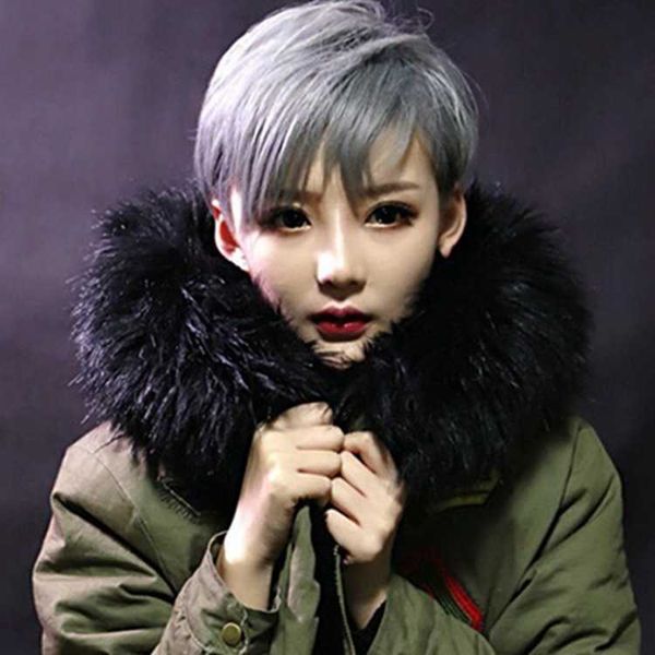 hair lace wigs brand harajuku style wig's bobo handsome short straight men's color granny gray white hair cover, Black
hair lace wigs brand harajuku style wig's bobo handsome short straight men's color granny gray white hair cover, Black