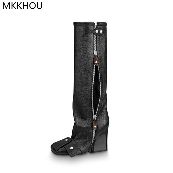 boots mkkhou fashion knee-high women high-quality leather wedge heel personality street punk style motorcycle 221109, Black
boots mkkhou fashion knee-high women high-quality leather wedge heel personality street punk style motorcycle 221109, Black