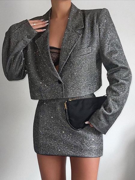 work dresses dress set women long sleeve single button blazer bright silk shiny skirt suit casual female outfit 2pc, White;black
work dresses dress set women long sleeve single button blazer bright silk shiny skirt suit casual female outfit 2pc, White;black
