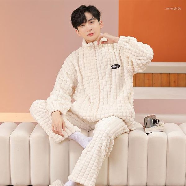 men's sleepwear winter pajamas for men thick plush fleece autumn pajama sets coral velvet warm flannel clothes home suit male, Black;brown
men's sleepwear winter pajamas for men thick plush fleece autumn pajama sets coral velvet warm flannel clothes home suit male, Black;brown
