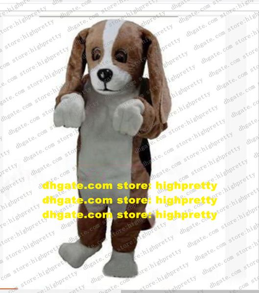 Image of Beagle Dog Basset Hound Mascot Costume Adult Cartoon Character Outfit Suit Soliciting Business Athletics Meet zz7957