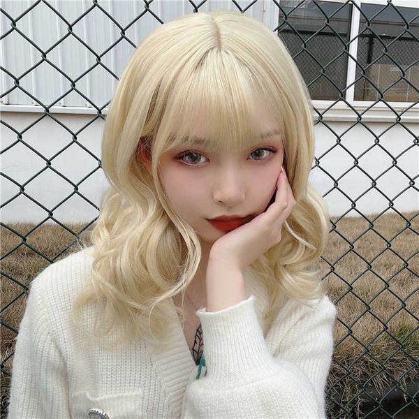 hair lace wigs wig women's medium beige gold large wave shoulder gth clavicle net red with micro curly long hair, Black
hair lace wigs wig women's medium beige gold large wave shoulder gth clavicle net red with micro curly long hair, Black
