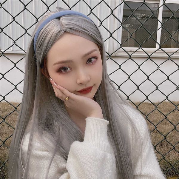 hair lace wigs grandma grey female long straight hair middle bangs chemical fiber set han suit wig men and women cos antique style, Black
hair lace wigs grandma grey female long straight hair middle bangs chemical fiber set han suit wig men and women cos antique style, Black