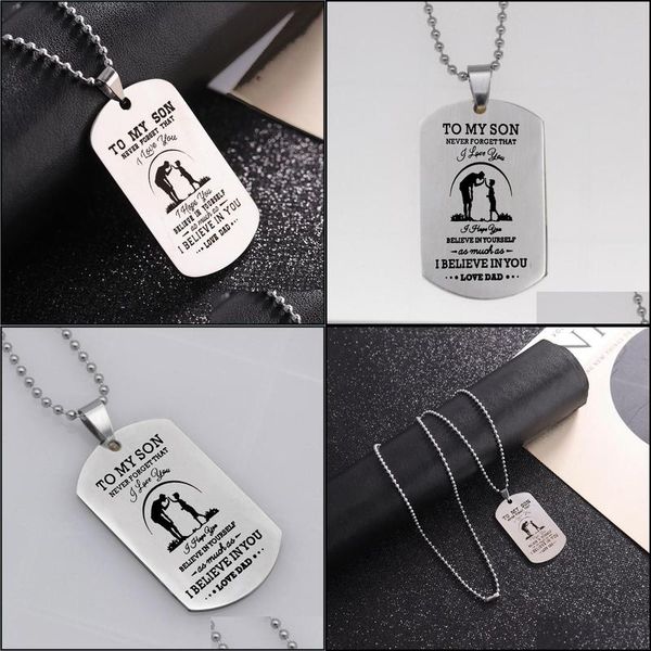 pendant necklaces stainless steel tag necklace to my son letter military pendant artifact trend jewelry accessories drop delivery ne dhfib, Silver
pendant necklaces stainless steel tag necklace to my son letter military pendant artifact trend jewelry accessories drop delivery ne dhfib, Silver