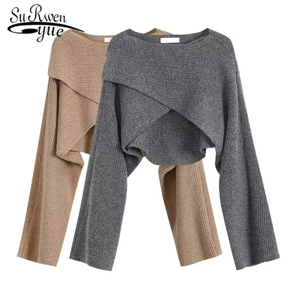 women's sweaters short pullovers autumn winter streetwear knitted sweater long sleeve cross irregular solid y2k 22933 221109, White;black
women's sweaters short pullovers autumn winter streetwear knitted sweater long sleeve cross irregular solid y2k 22933 221109, White;black