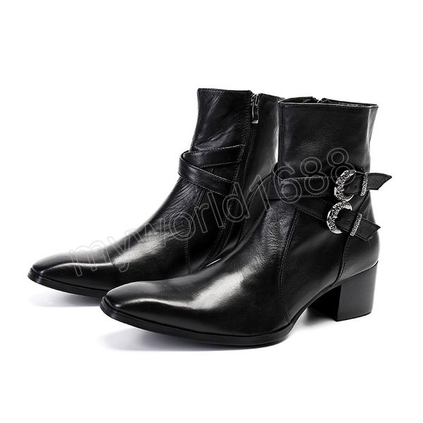 boots mens pointed toe high heels genuine leather ankle boots for men zip knight/party botas shoes, Black
boots mens pointed toe high heels genuine leather ankle boots for men zip knight/party botas shoes, Black