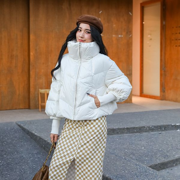 women's down winter new design lantern sleeve short shea green coat small korean duck bread, Black
women's down winter new design lantern sleeve short shea green coat small korean duck bread, Black