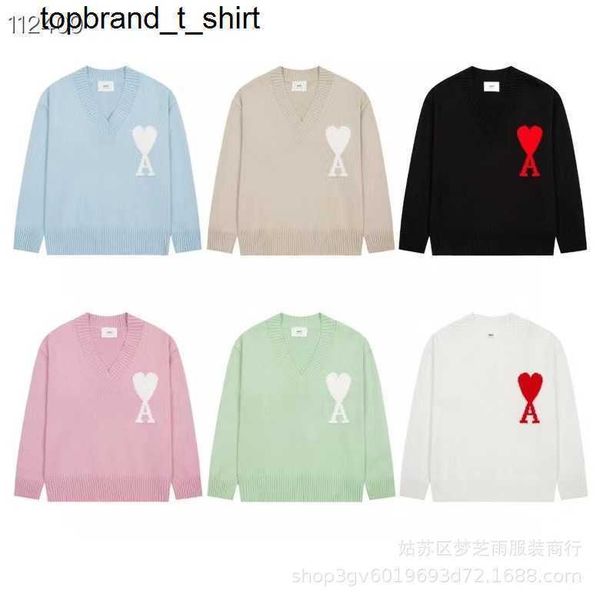 men's sweaters designer amis sweater love embroidery collar pullover men women fashion sweater, White;black
men's sweaters designer amis sweater love embroidery collar pullover men women fashion sweater, White;black