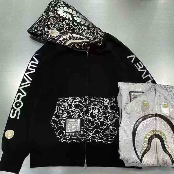 quality ba22pe designer sweatshirt ape man shark camouflage embroidered hooded sweater ins new mens and womens zipper jacket, Black
quality ba22pe designer sweatshirt ape man shark camouflage embroidered hooded sweater ins new mens and womens zipper jacket, Black