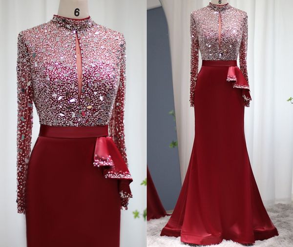 elegant burgundy mermaid long sleeve evening dress dubai luxury beading crystal muslim formal prom gowns 2023 women saudi arabia dresses ves, Black;red
elegant burgundy mermaid long sleeve evening dress dubai luxury beading crystal muslim formal prom gowns 2023 women saudi arabia dresses ves, Black;red