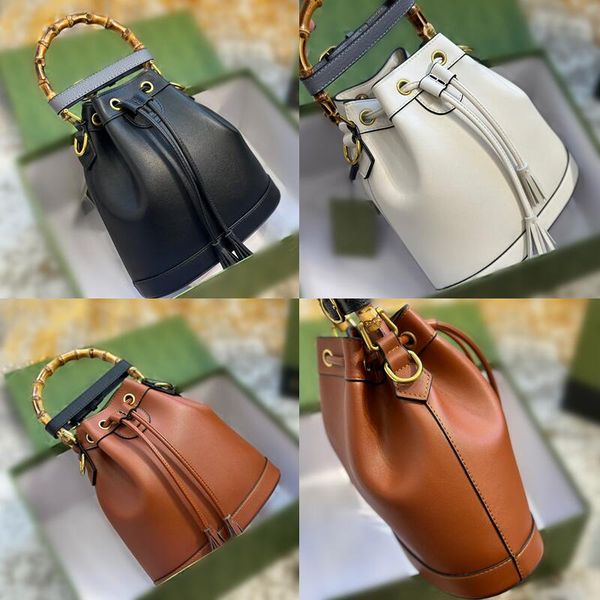 designers lux womens black mini bucket bag brown bamboo handle leather material two buckles open pocket
designers lux womens black mini bucket bag brown bamboo handle leather material two buckles open pocket