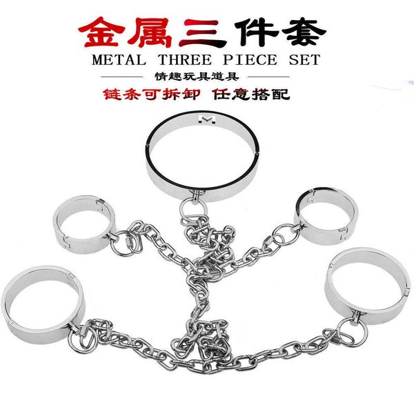 massage toy products for men and women sm binding toys metal handcuffs shackles collar three piece set
massage toy products for men and women sm binding toys metal handcuffs shackles collar three piece set