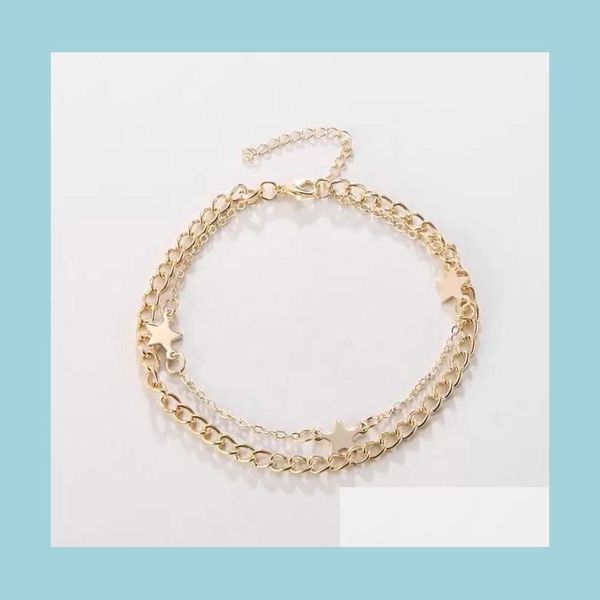 anklets double layer star pendant anklets gold plated chain bracelet anklet foot jewelry for women summer beach fashion drop delivery dhepi, Red;blue
anklets double layer star pendant anklets gold plated chain bracelet anklet foot jewelry for women summer beach fashion drop delivery dhepi, Red;blue