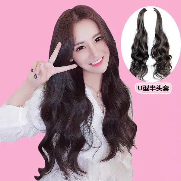 hair lace wigs u-shaped half head wig female long curly big wave short variable gth hair breathable patch, Black
hair lace wigs u-shaped half head wig female long curly big wave short variable gth hair breathable patch, Black