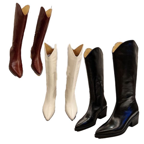 luxury brand 2022 new fashion female designer tricolor horse oil leather pointed retro knight thick heel leather knee length boots, Black
luxury brand 2022 new fashion female designer tricolor horse oil leather pointed retro knight thick heel leather knee length boots, Black